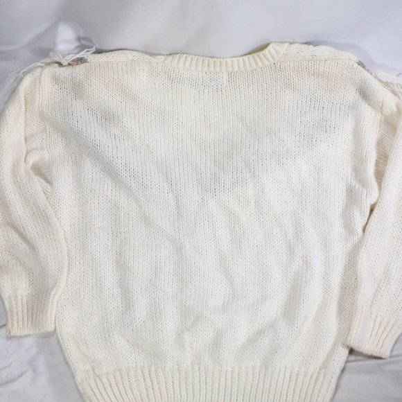 CLASSIC EXPRESSIONS Knitted by Hand Fringe Collar Button Sweater Sz 18W Women - Picture 6 of 11